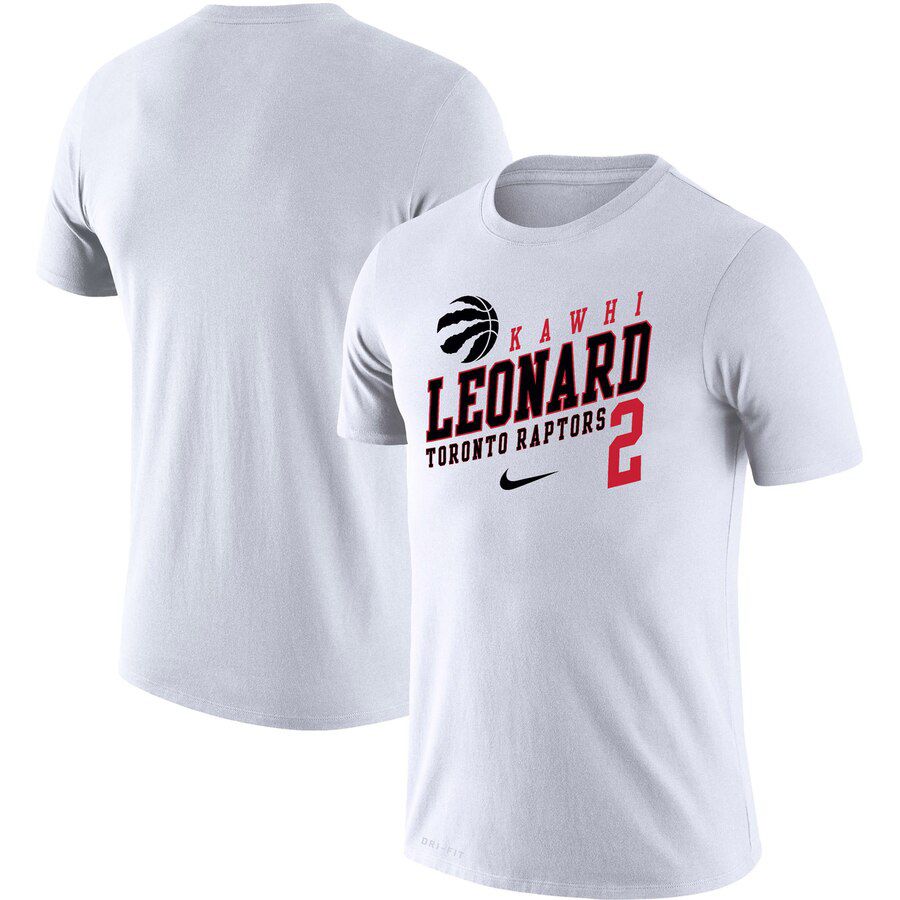 2019 Men Toronto Raptors #2 Leonard white NBA Nike T shirt-0